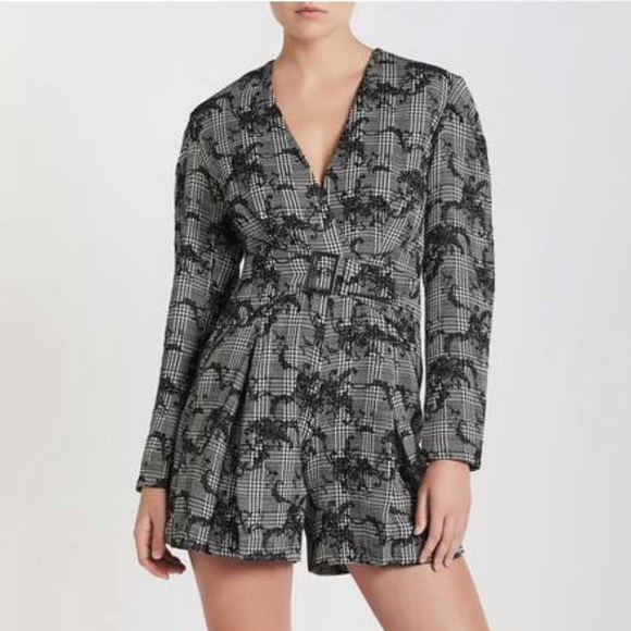 THREE FLOOR Ray Anarchy Houndstooth Playsuit NWT - Picture 1 of 6